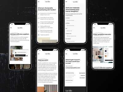 Tactillo website. Mobile version highlights app black dark design fashion gold interface materials mobile neat premium silver typography ui ux website