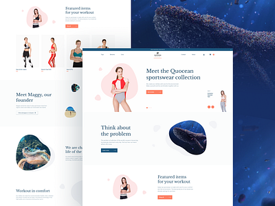 Quocean. Eco-friendly sportswear website