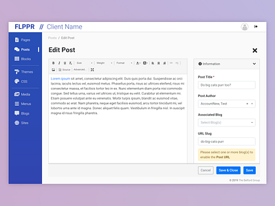 FLPPR - Post Editor bootstrap 4 ckeditor design font awesome form google fonts select2 text editor ux