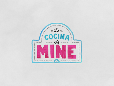 La Cocina de Mine blue hand drawn logo pink restaurant