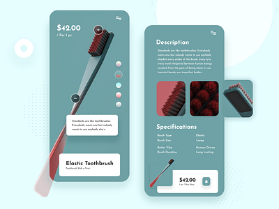 Toothbrush Product App | Daily UI 2020 trend app app design application color elastic interface ios minimal natural product product app product management shopify shopping app tooth toothbrush typogaphy ui ux design uiux designer