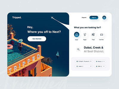 Tripped : Web App Design ✈