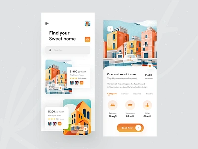 Real Estate : Mobile App ⛪ 2021 trend app design app ui application booking creative design dribbble best shot home ios app design mobile mobile app popular shot real estate real estate agent realestate realestateagent realestatelife ui user interface design ux