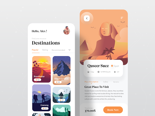 Travel App UI Exploration by Mahmudur Rahman for Orizon: UI/UX Design ...