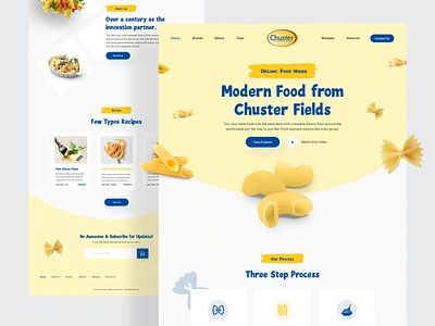 Chuster : Food Homepage Design 🍝 2021 trend chuster creative dribbble best shot food food and drink foodies homepage landing page landingpage minimal noodles pasta ui ux design ui ux uiux designer web webdesign webpage website