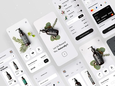 Beauty Product Shop App app ui beauty beauty product cosmetic cosmetics product e shop ecommerce facial ios app mobile app natural online shop product design products shopify shopping app skincare ui ux design ui ux uiux designer