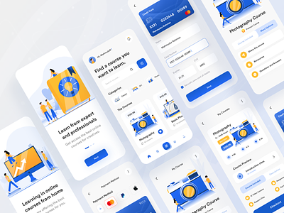 Course Mobile App 📖 2021 trends app design app ui course courses app creative ios app learn learning application learning platfrom minimal mobile app mobile app design online class orizon photography popular shot ui ux design ui ux uiux designer
