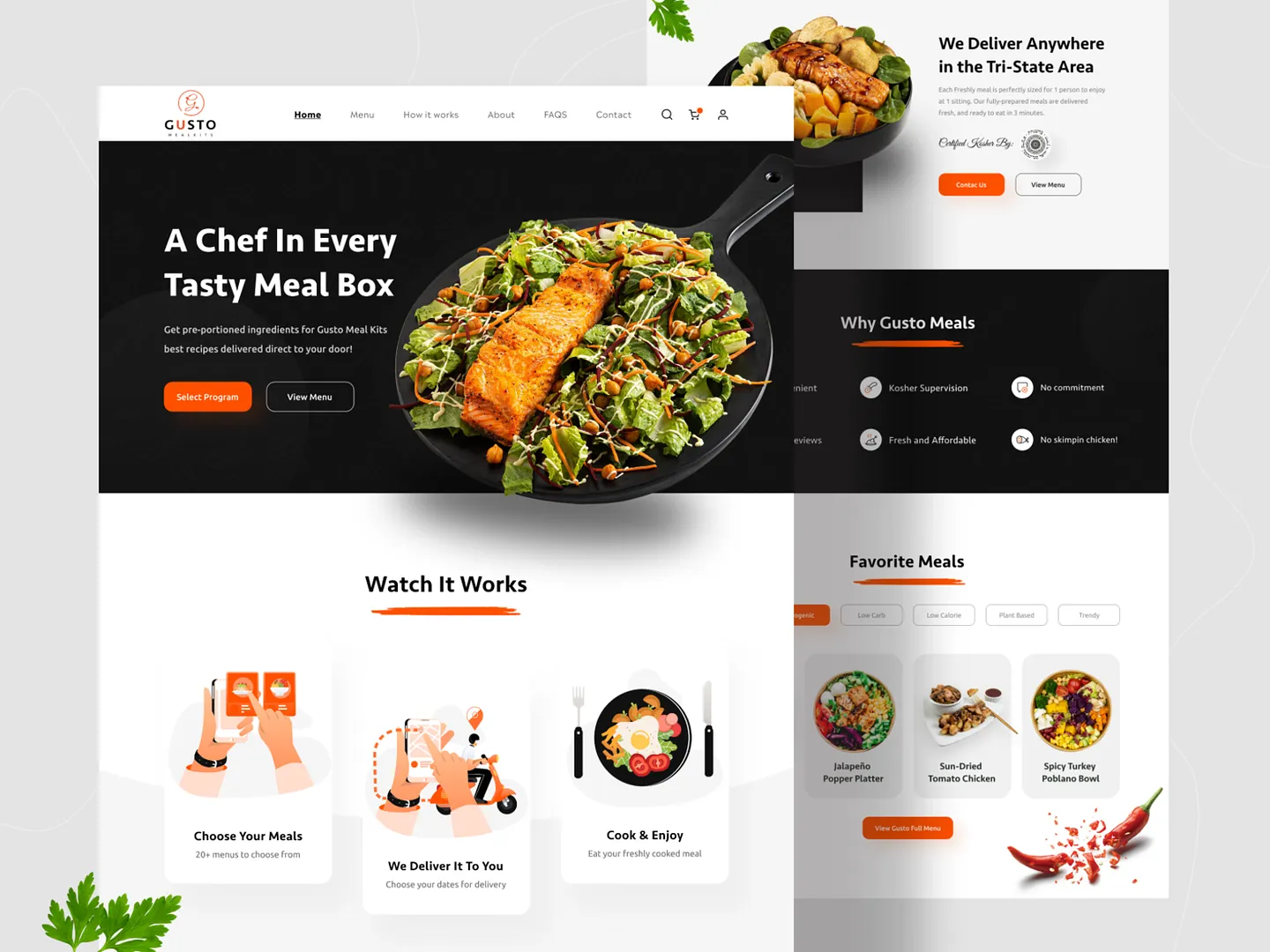 Delicious Recipe Website Design: Gusto Meal Kits