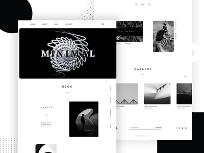 Black and White :  Minimal Design - Landing page