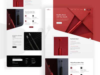 ToothCare : Product Homepage 2019 trends color creative eccomerce homepage landing page landing page concept minimal product psd template shopify tooth toothbrush toothcare typography ui ux design ui ux uiux designer visual design website