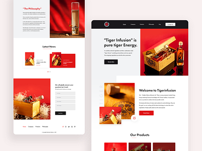 Tiger Infusion : Homepage Design alcool bangladesh color dribbbble landing page landing page concept minimal product page protection psd design psd template red redesign concept save tiger sundharban tiger ui ux design ui ux uiux designer water