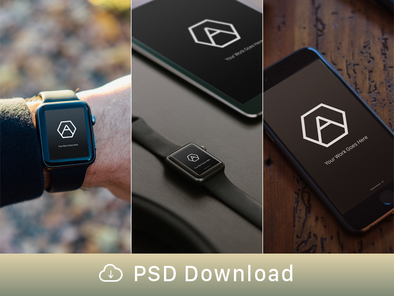 Mockup Freebie! ipad iphone apple watch freebie mockup psd