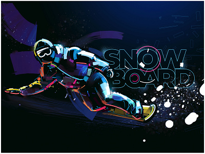 SNOWBOARD cg digital art illustration illustrator man photoshop silhouette smear snowboard snowboarding stroke