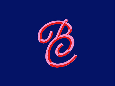 BC Study b brand c chiseled lettering logo script