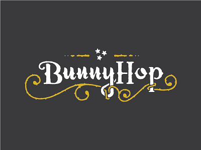 Bunny Hop Logo bunny coffee custom lettering lettering logo thorn vine