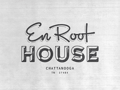 En Root House Logo beveled chattanooga hand lettering hostel root