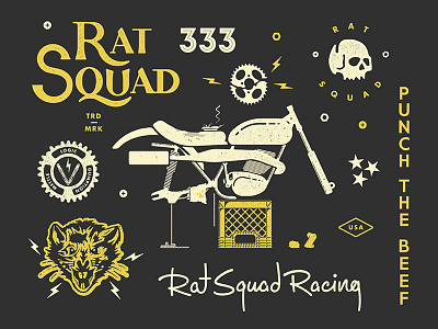 Rat Squad Elements americana custom lettering lettering logo moto rat rat squad symbol tennessee