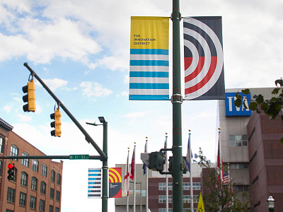 Innovation District Of Chattanooga Banners banners branding chattanooga city dynamic brand identity innovation innovation district kinetic brand street banners