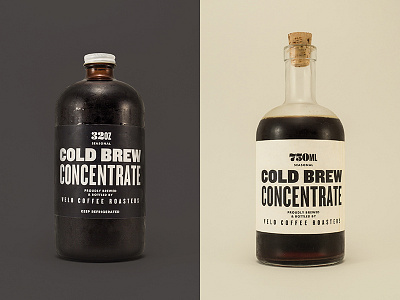 Velo Cold Brew Concentrate Bottles bottle chattanooga coffee label minimal packaging velo