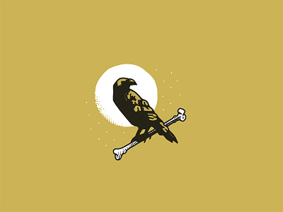 Crow's Sigil bone crow fantasy illustration moon raven sigil stars