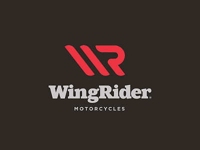 WingRider Logo bird brand branding logo moto motorcycle r w wing