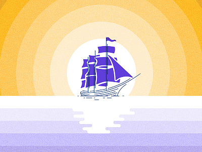 Ship Illustration boat flag illustration ocean sailing ship sun water