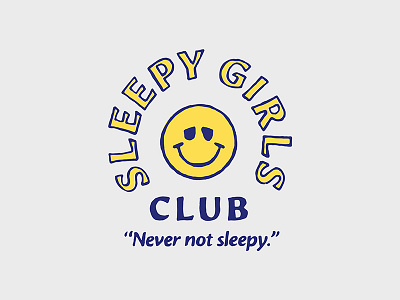 Sleepy Girls Club club girls graphic logo print seal shirt sleepy smiley