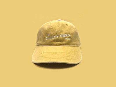 The Sleepy Girls Club Hat - Yellow apparel brand branding dad hat embroidery hat logo logotype the sleepy girls club