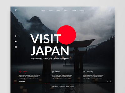 Visit Japan adobexd brand and identity branding design flat japan minimal typography ui web website