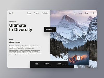 Travel go 4/10 adobexd brand and identity branding design flat himalayan himalayas holidays india minimal mountain tourism travel trecking typography ui vector web website