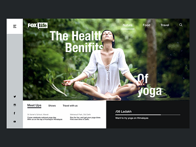 Fox Life Web adobexd brand and identity branding design flat foxlife healthy life india lifestyle typography ui ux web yoga