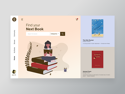 Goodreads Landing Page Concept adobexd brand and identity branding design flat illustration india lettering typography ui vector web