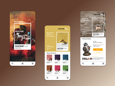 Pantone Toy Store adobexd app crossover design india just for fun starwars typography ui ux vector