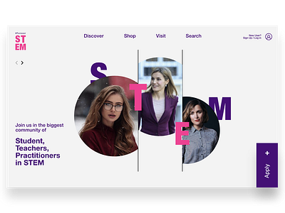 Women In Stem adobexd brand and identity design flat illustration minimal stem typography ui ux vector web website women in stem