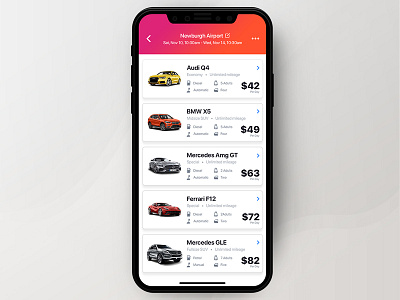 Car Rental Booking App app apple design booking booking app contract inspirational interaction design ios 11 iphone x app ixd listing mobile app mobile app design mobile app experience ui ux visual design