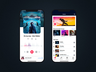 Music App apple design design inspirational interaction design ios mobile app mobile app design music music app music player ui ux visual design