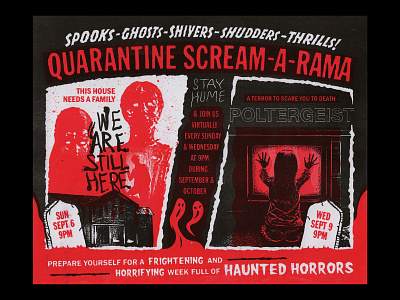 Quarantine Scream Risograph 8x10 gr3750 haunt horror poltergeist quarantine riso risograph risoprint scary spooky vintage