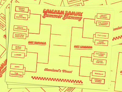 Chicken Sammy Summer Slammy Bracket 60s 70s bracket bright chicken chicken sandwich cleveland food fried chicken restaurant retro riso risograph sammy summer