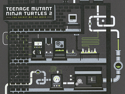 TMNT 2 screen print french paper illustration ooze print screen print silk screen teenage mutant ninja turtles tmnt turtles