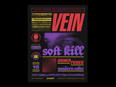 VEIN poster concert flyer gig poster hardcore poster design punk soft kill type typography vein