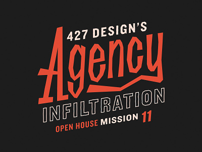 Agency Infiltration 007 agency agent branding custom type event branding identity open house spy type typography