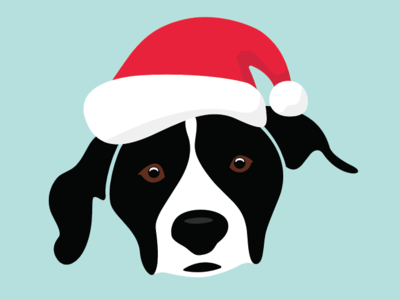 Hossa Claus christmas dog dog illustration illustration reindeer