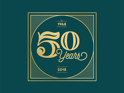 50th Anniversary 50 art deco gold lettering