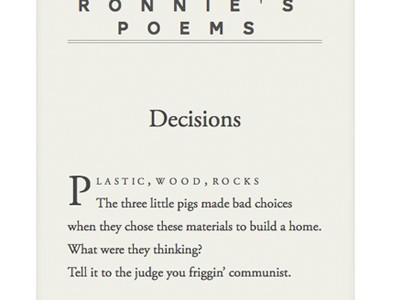 Ronnie's Poems