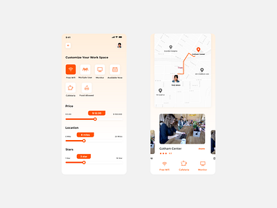 Coworking Space Booking App app coworking coworking app coworking space design designchallenge designer designwich ui uidesign uidesign uiuxdesign adobexd uiux ux