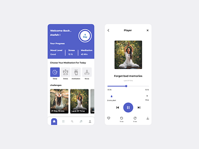 Meditation App app design designchallenge designer designwich meditation ui uidesign uidesign uiuxdesign adobexd uiux ux