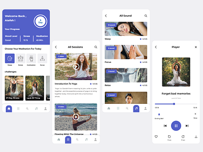 Meditation App app design designchallenge designer designwich meditation ui uidesign ux