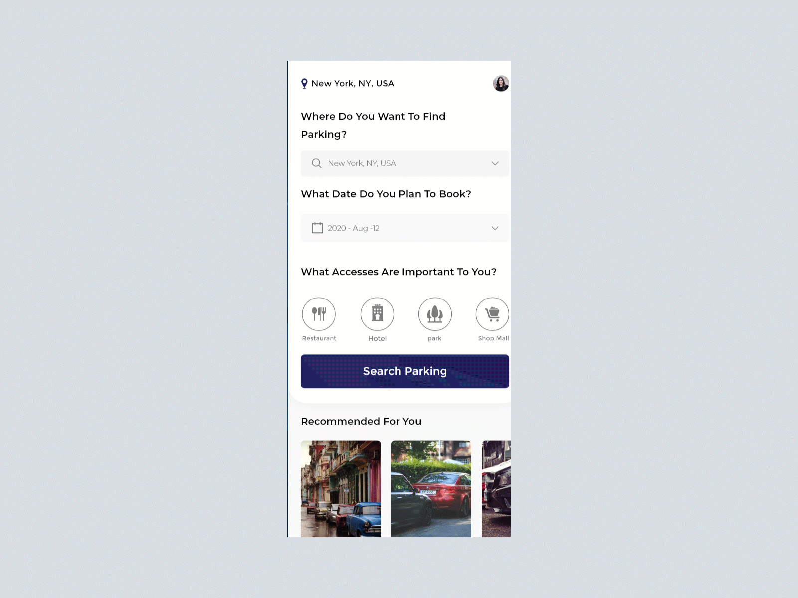 Car Parking Finder App app booking system carparking design designchallenge designer designwich parking prototype ui uidesign uidesign uiuxdesign adobexd ux