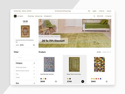 Filter Page in Herr Tepich Store design designer ui uidesign uidesign uiuxdesign adobexd uiux webdesign webdesigner