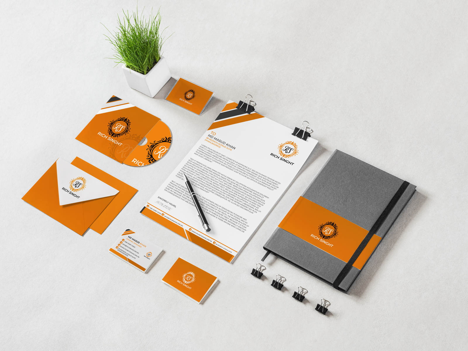 Statinoary Brand Identity design by Md Masud Khan on Dribbble